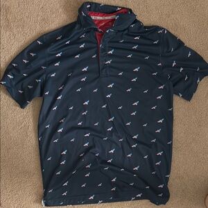 Men's Navy America Walter Hagen Polo Shirt with Pattern